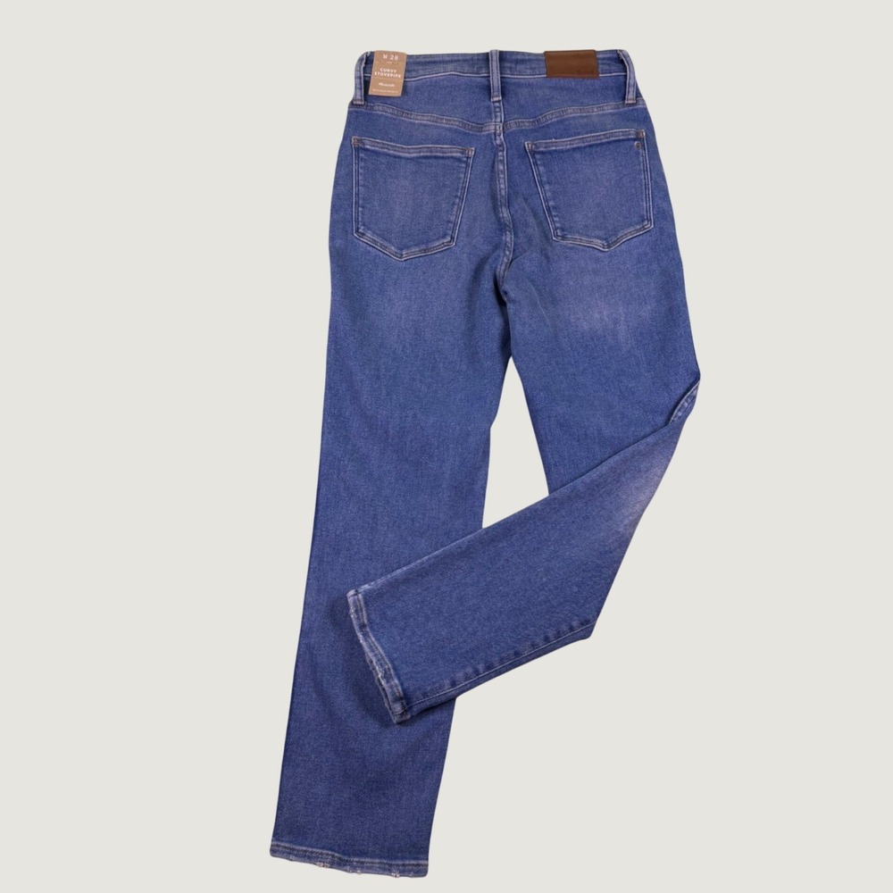 NWT‎ Madewell Curvy Stovepipe Jeans Womens 28 Blue High Rise Straight Leg Denim